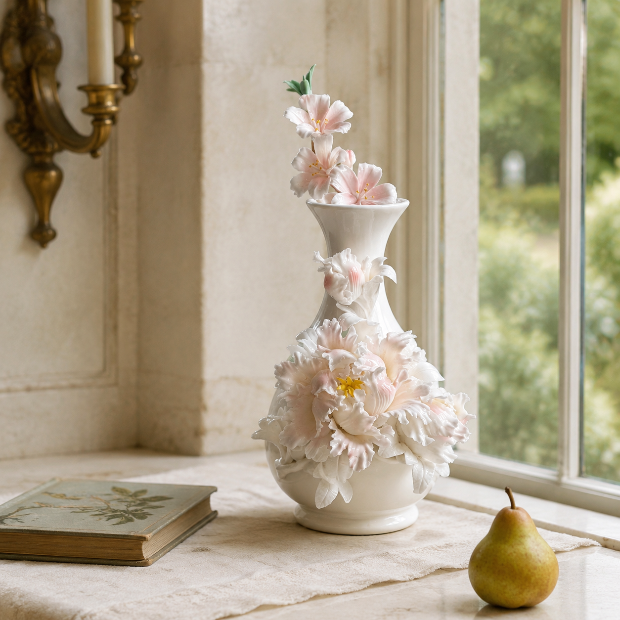PORCELAIN VASE- THE BLUSH PEONY