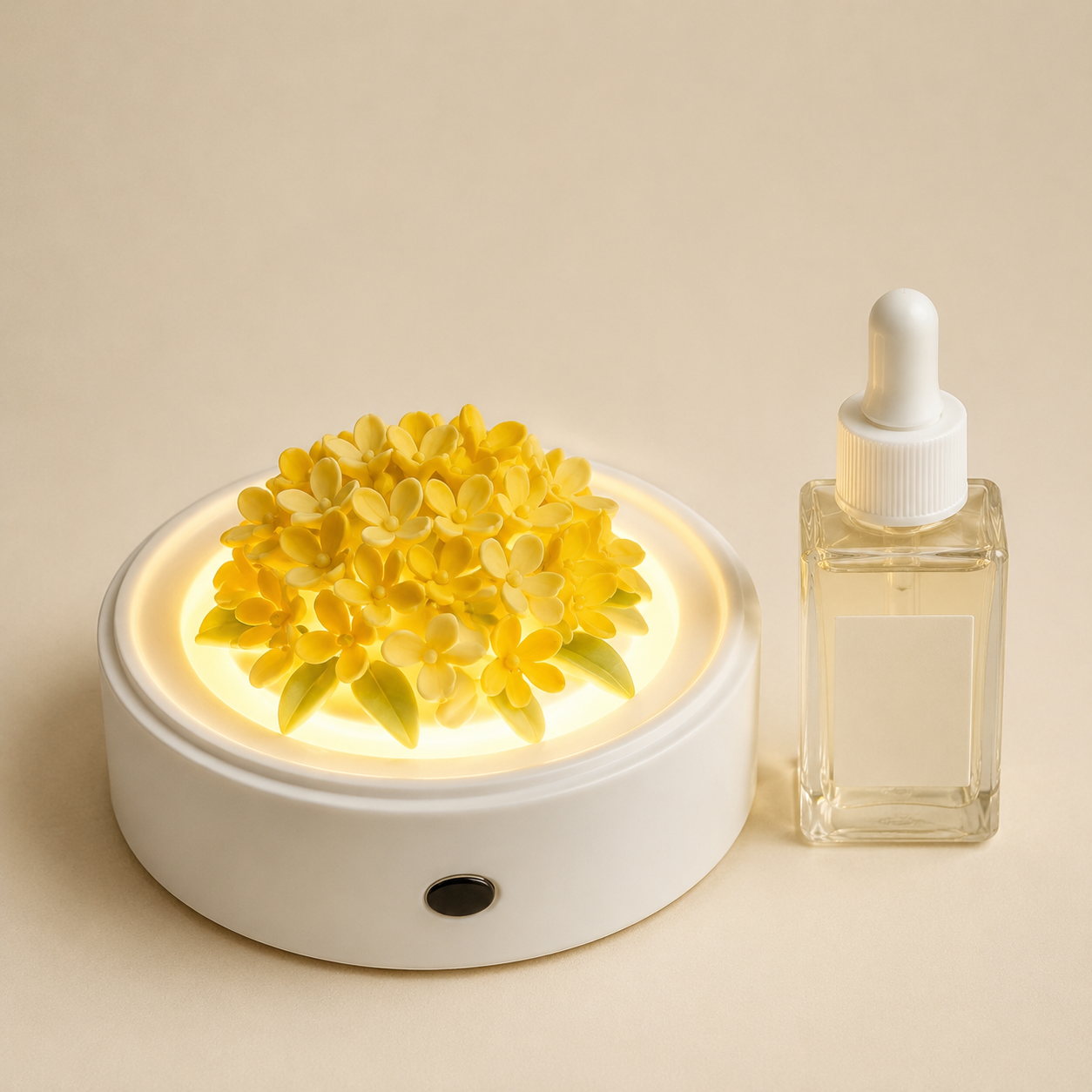 Illuminated Porcelain Flower Fragrance Diffuser- Golden Osmanthus