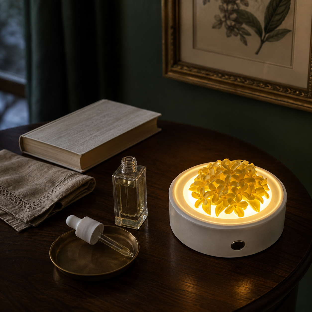 Illuminated Porcelain Flower Fragrance Diffuser- Golden Osmanthus