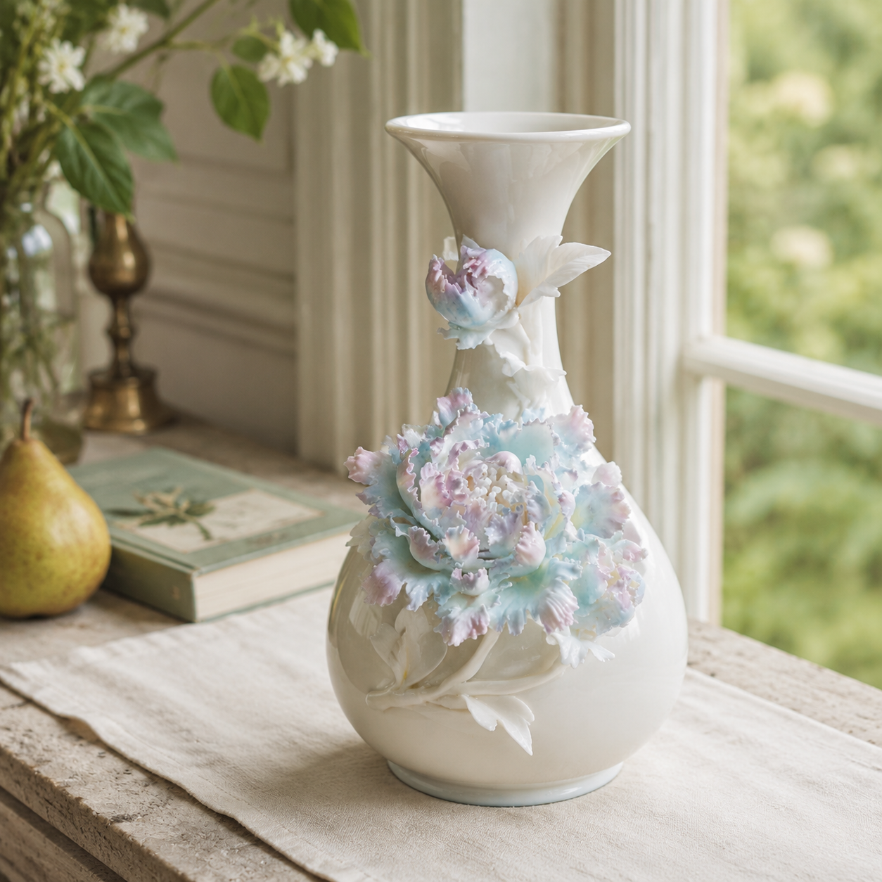 PORCELAIN VASE- THE AURORA PEONY