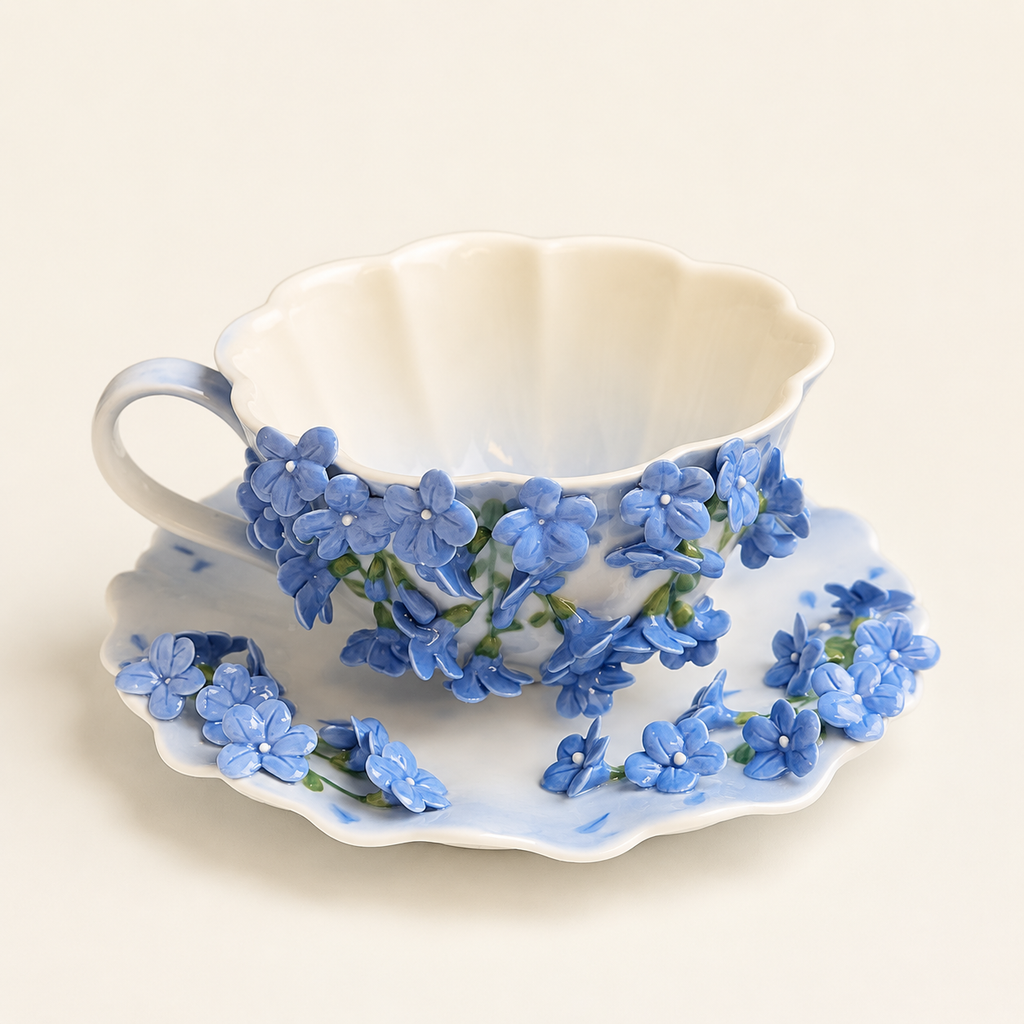 Cup & Saucer- The Blue Plumbago