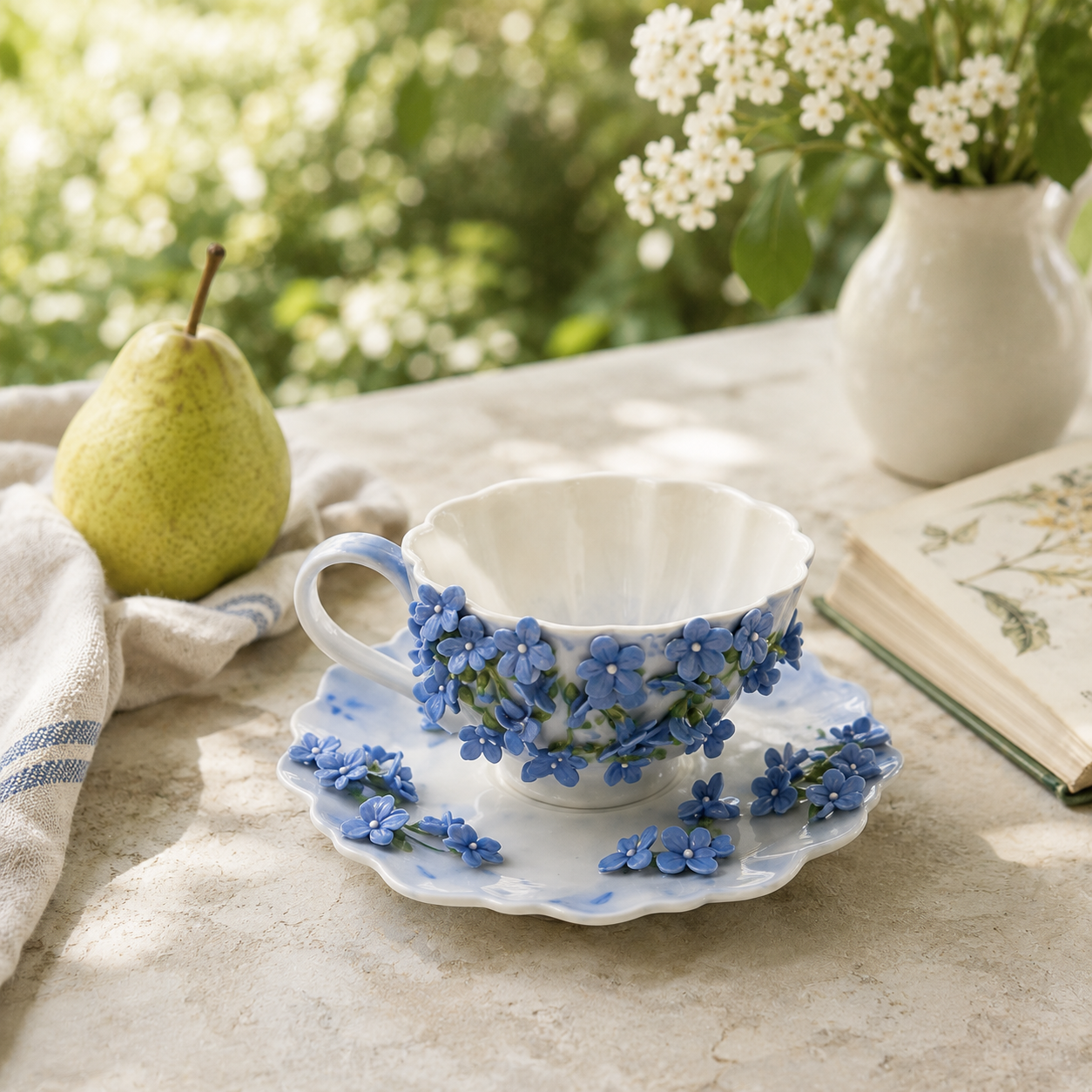 Cup & Saucer- The Blue Plumbago