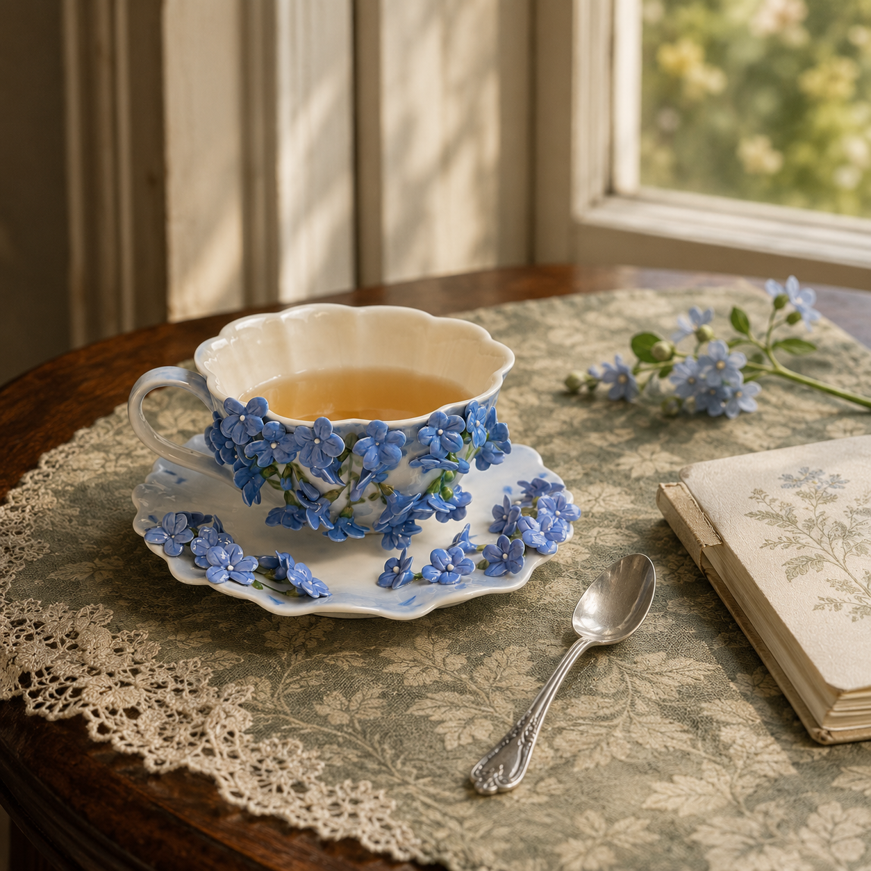 Cup & Saucer- The Blue Plumbago