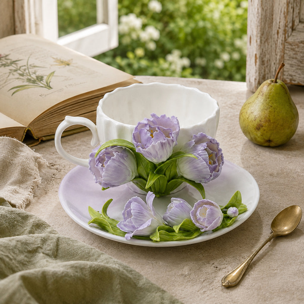 Cup & Saucer- The Lavender Tulip