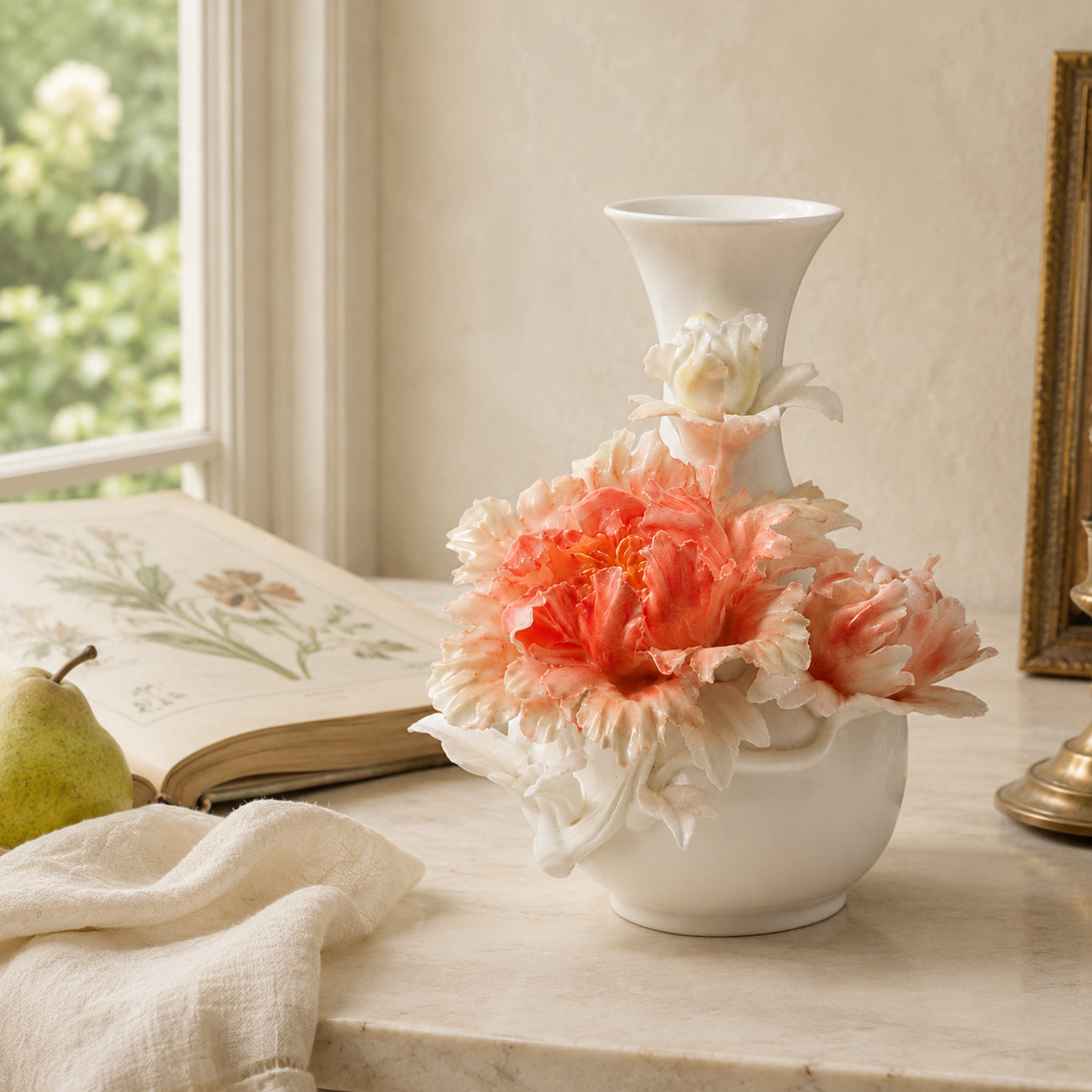 Vase- Coral Peony