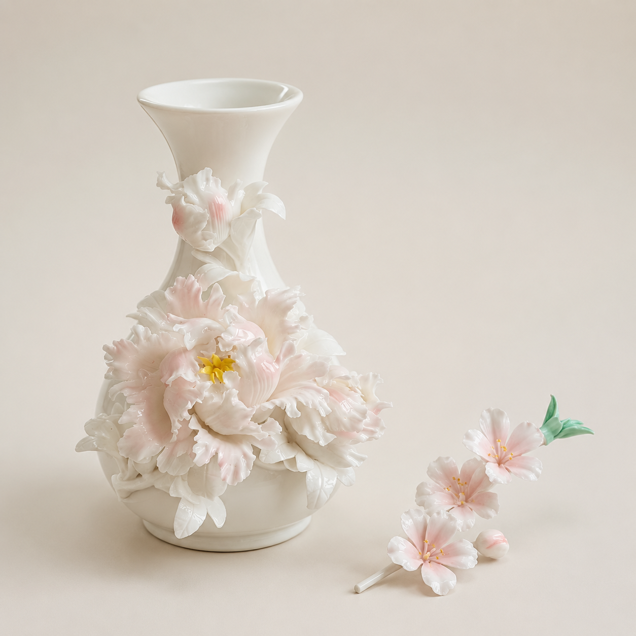 PORCELAIN VASE- THE BLUSH PEONY