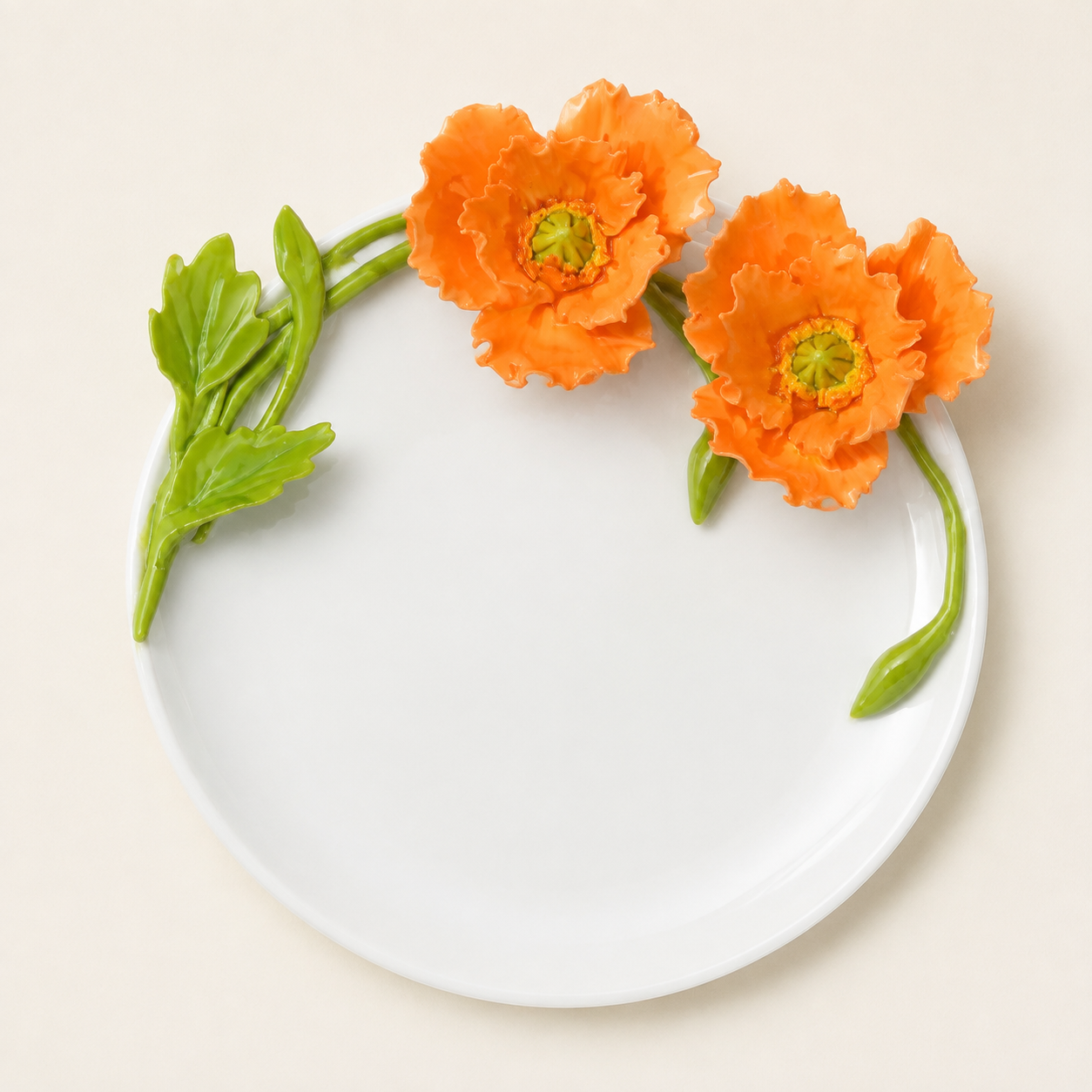 Cup & Saucer- The Orange Poppy Flower