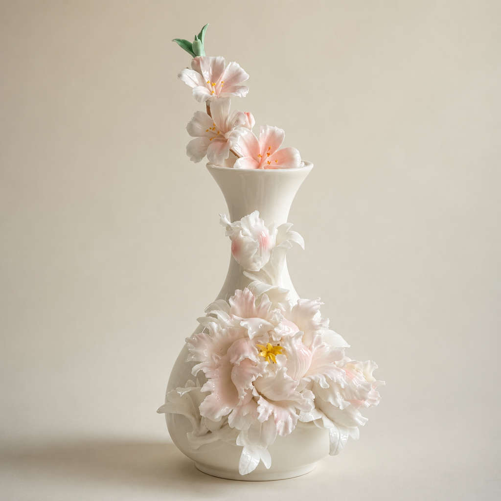 PORCELAIN VASE- THE BLUSH PEONY